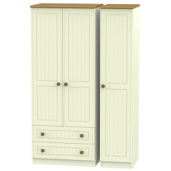 Cottage Tall 3 Door 2 Drawer Wardrobe